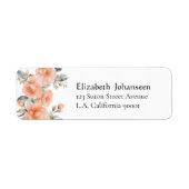 Peach Fuzz Floral Waterverf Chique Calligrafie Naa Etiket (Voorkant)