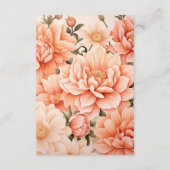 Peach Fuzz Floral Wedding Gastengegevens Informatiekaartje (Achterkant)