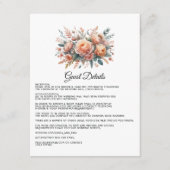 Peach Fuzz Floral Wedding Gastengegevens Informatiekaartje (Voorkant)
