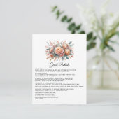 Peach Fuzz Floral Wedding Gastengegevens Informatiekaartje (Staand voorkant)