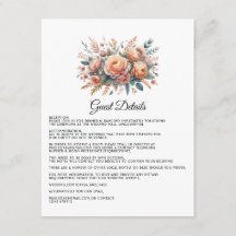 Peach Fuzz Floral Wedding Gastengegevens