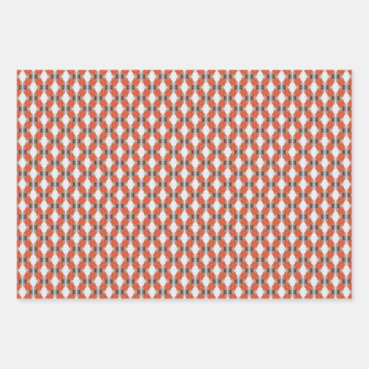 Peach Fuzz geometrische patroon set 3 Inpakpapier Vel (Voorkant 2)