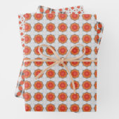 Peach Fuzz geometrische patroon set 3 Inpakpapier Vel (In situ)