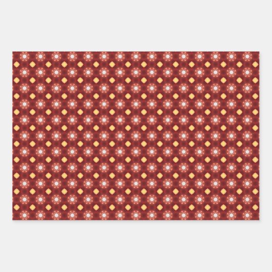 Peach Fuzz geometrische patroon set 4 Inpakpapier Vel (Voorkant)