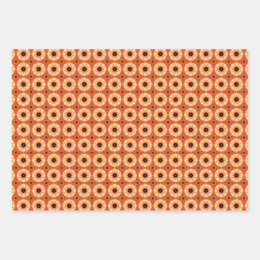Peach Fuzz geometrische patroon set 5 Inpakpapier Vel (Voorkant)