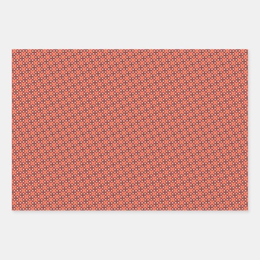 Peach Fuzz geometrische patroon set 6 Inpakpapier Vel (Voorkant 3)