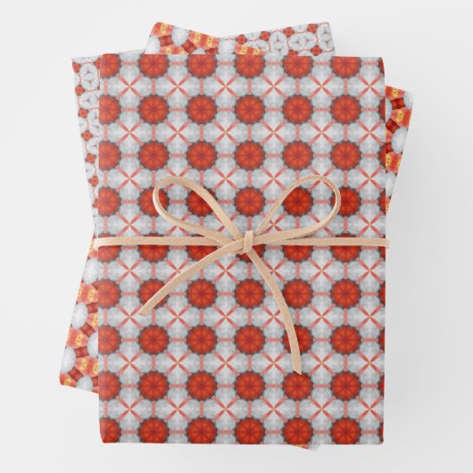 Peach Fuzz geometrische patroon set 7 Inpakpapier Vel (In situ)