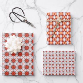 Peach Fuzz geometrische patroon set 7 Inpakpapier Vel