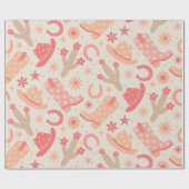 Peach Fuzz Groovy Cowgirl laarzen en petten Cadeaupapier (Vlak)