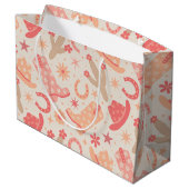 Peach Fuzz Groovy Cowgirl laarzen en petten Groot Cadeauzakje (Achterkant Gekanteld)