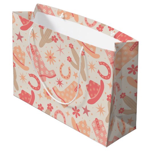 Peach Fuzz Groovy Cowgirl laarzen en petten Groot Cadeauzakje (Achterkant Gekanteld)