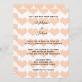 Peach Fuzz Hart Patroon Trendy Romantische Bruilof Kaart (Voorkant / Achterkant)