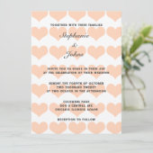 Peach Fuzz Hart Patroon Trendy Romantische Bruilof Kaart (Staand voorkant)