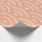 Peach Fuzz Japanse golven Seigaiha Cadeaupapier (Hoek)