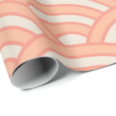 Peach Fuzz Japanse golven Seigaiha Cadeaupapier (Rol Hoek)