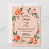 Peach Fuzz kleur, bruiloft uitnodigingen (Voorkant)