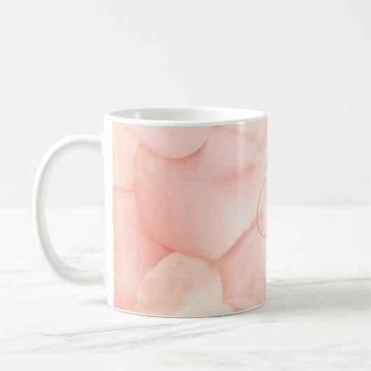 Peach Fuzz Minimalistisch Modern Roos Petal Valent Koffiemok (Links)