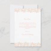 Peach Fuzz minimalistisch trendy bloempatroon Bedankkaart (Voorkant)