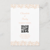 Peach Fuzz minimalistisch trendy bloempatroon Informatiekaartje (Voorkant)