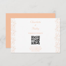 Peach Fuzz minimalistisch trendy bloempatroon Informatiekaartje