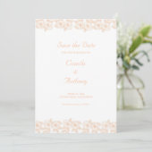 Peach Fuzz minimalistisch trendy bloempatroon Kaart (Staand voorkant)