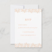 Peach Fuzz minimalistisch trendy bloempatroon RSVP Kaartje (Voorkant)