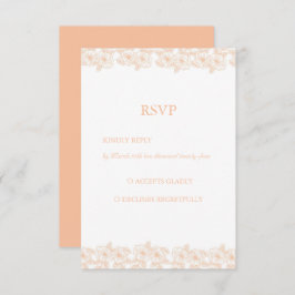 Peach Fuzz minimalistisch trendy bloempatroon RSVP Kaartje