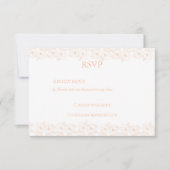 Peach Fuzz minimalistisch trendy bloempatroon RSVP Kaartje (Voorkant)