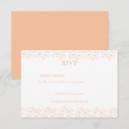 Peach Fuzz minimalistisch trendy bloempatroon RSVP Kaartje