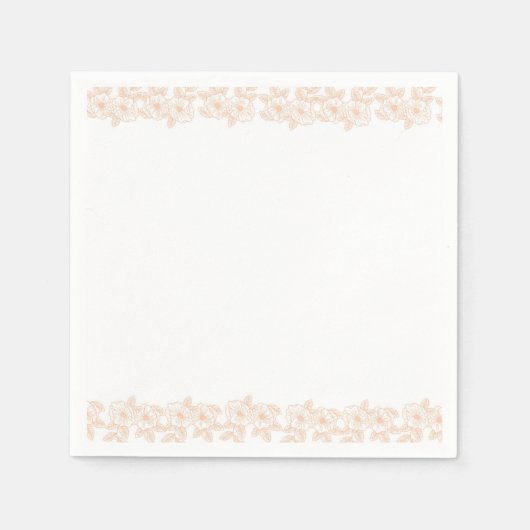 Peach Fuzz minimalistisch trendy bloempatroon Servet (Voorkant)