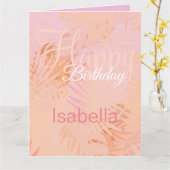 Peach Fuzz minimalistische moderne gepersonaliseer Kaart (Gele Bloem)