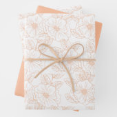 Peach Fuzz minimalistische trendy kleur bloem patr Inpakpapier Vel (In situ)