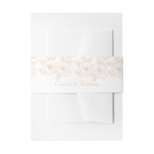 Peach Fuzz minimalistische trendy kleur bloem patr Uitnodigingen Wikkel