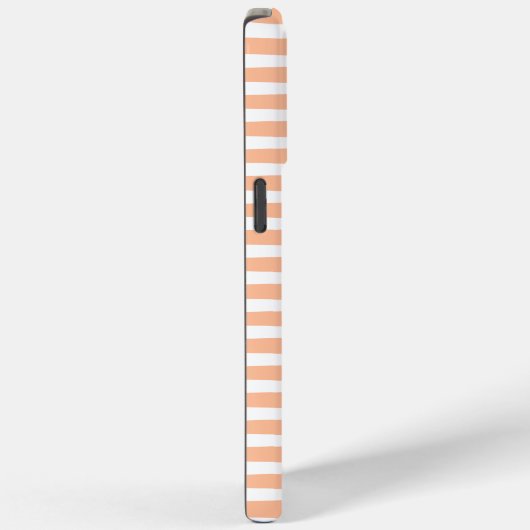 Peach Fuzz Monogram Aangepaste naam Stripes 2024 Case-Mate iPhone Case (Achterkant / Rechts)