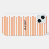 Peach Fuzz Monogram Aangepaste naam Stripes 2024 iPhone Hoesje (Achterkant horizontaal)