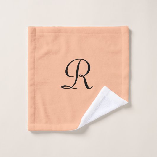 Peach Fuzz Monogram Bad Handdoek (Wasdoekje)