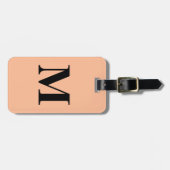 Peach Fuzz Monogram Initiaal Aangepaste Naam Gift  Bagagelabel (Voorkant horizontaal)