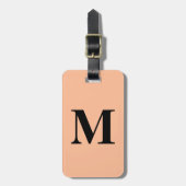 Peach Fuzz Monogram Initiaal Aangepaste Naam Gift Bagagelabel (Voorkant verticaal)