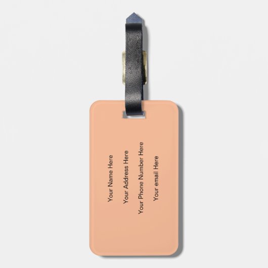 Peach Fuzz Monogram Initiaal Aangepaste Naam Gift Bagagelabel (Achterkant verticaal)