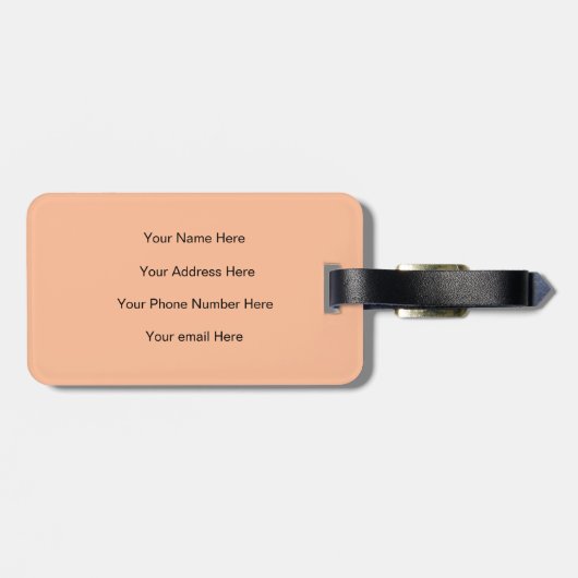 Peach Fuzz Monogram Initiaal Aangepaste Naam Gift Bagagelabel (Achterkant horizontaal)