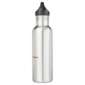 Peach Fuzz Monogram Initiaal en Naam Gift Waterfles (Rechts)