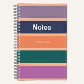 Peach fuzz monogrammed volledige naam notities notitieboek (Voorkant)