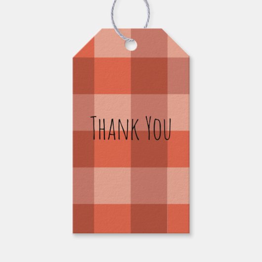 Peach Fuzz Oranje Checkerboard gepersonaliseerd Cadeaulabel (Voorkant)
