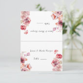 Peach Fuzz Pink Flowers Escort Kaarten (Staand voorkant)