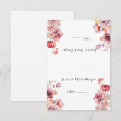 Peach Fuzz Pink Flowers Escort Kaarten (Voorkant / Achterkant)