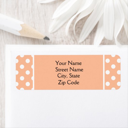 Peach Fuzz Polkadot retouradres Etiket (Insitu)