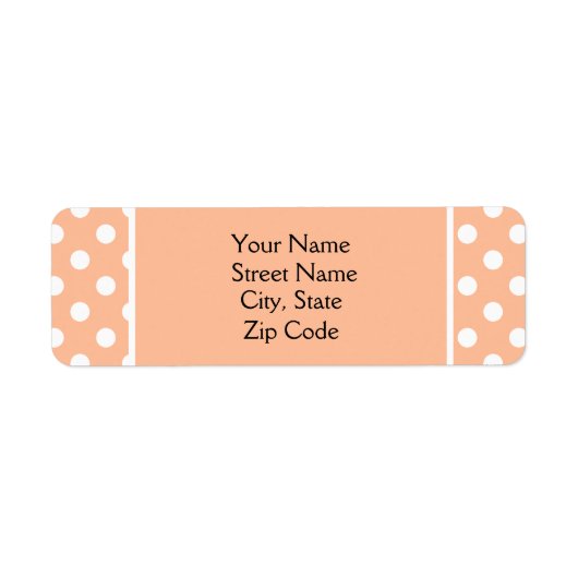 Peach Fuzz Polkadot retouradres Etiket (Voorkant)