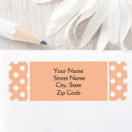 Peach Fuzz Polkadot retouradres Etiket