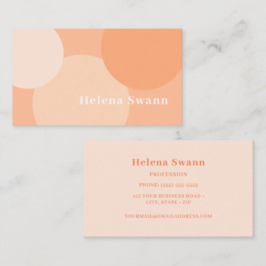 Peach Fuzz Retro geïnspireerd Visitekaartje (Voorkant / Achterkant)