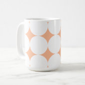 Peach fuzz retro polka stippen koffiemok (Voorkant links)